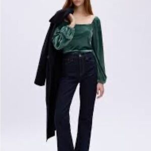 GAP Green Velvet Blouse - NWT